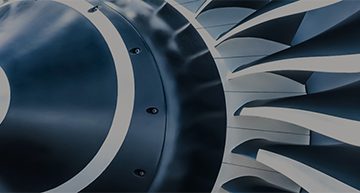 detail of the inlet of an aircraft engine