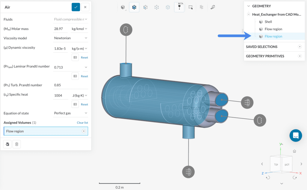 Material_Assignment_Air_Utube_Tutorial_flow_region u-tube heat exchanger
