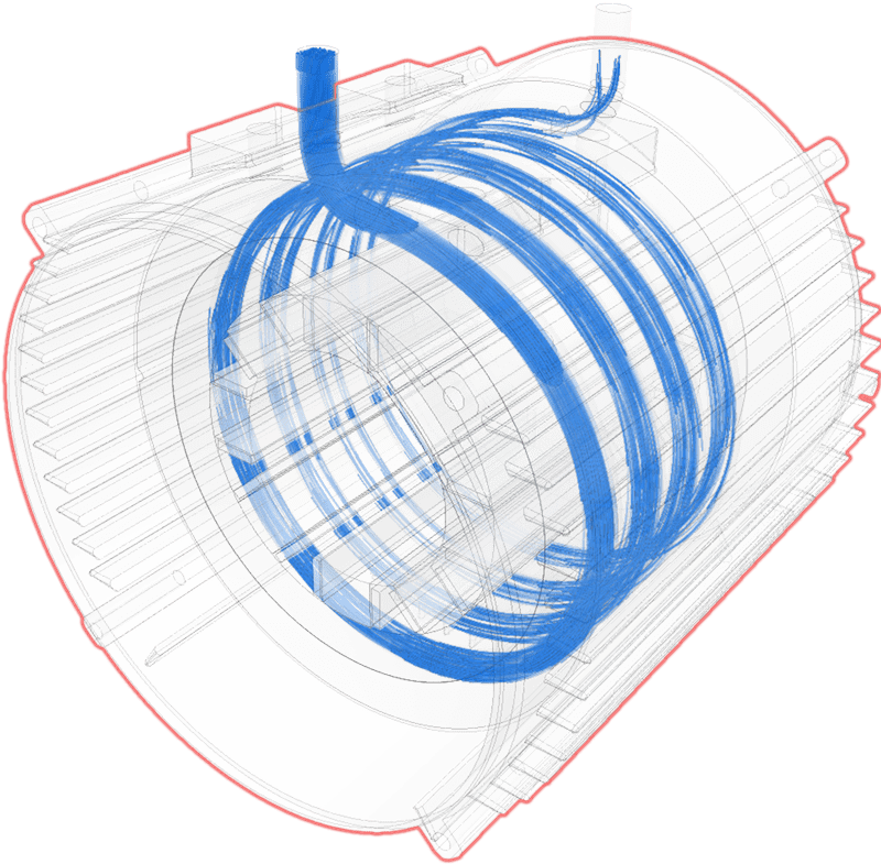electric motor fluid simulation