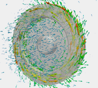 Airflow through a radial impeller