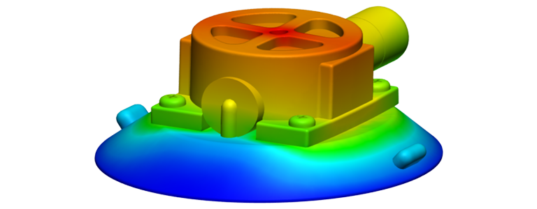 Stress results obtained from static analysis of the mounting components 
