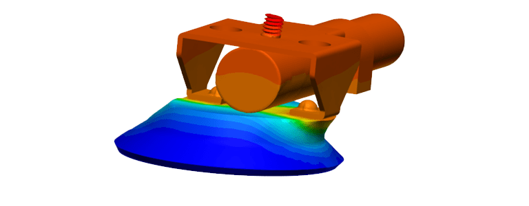 Stress results obtained from static analysis of the mounting components 