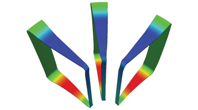 comparison of stress distribution in external float shell of 3 geometry variants