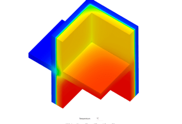 temperature distribution in thermal bridge case 3